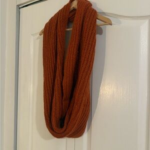 Cozy Orange Knit Infinity Scarf